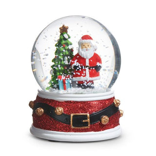 Christmas snow globe with Santa Claus and a tree inside, on a white background