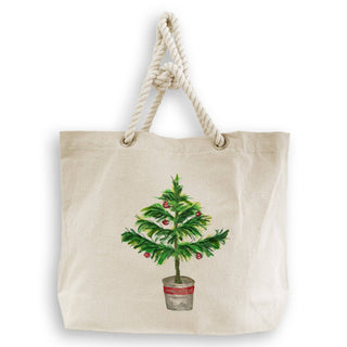 Christmas Tree In Pot: Natural Guest Towel / -