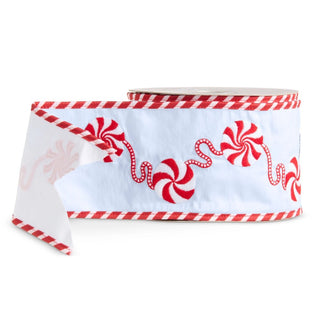 4" X 10 Yds Blue Peppermint Wired Ribbon