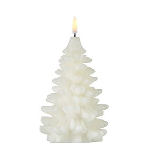 4" X 7" UYUNI WHITE CHRISTMAS TREE CANDLE