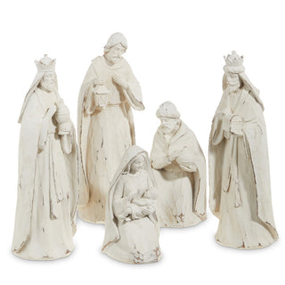 Whitewash Nativity Set - 10"