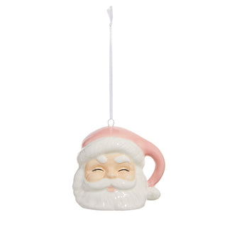 Pink Santa Ornament 3.5"