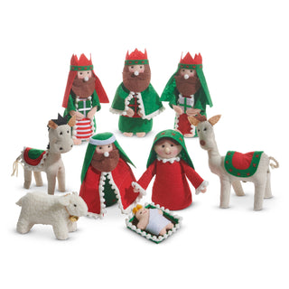 6" Red & Green Nativity
