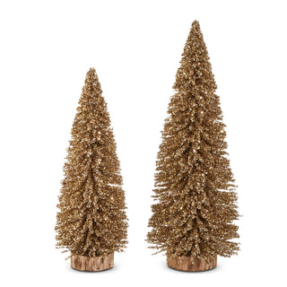 Gold Glittered Bottle Brush Tree