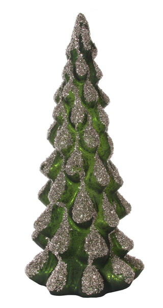 Glass Tree Green w/Glitter