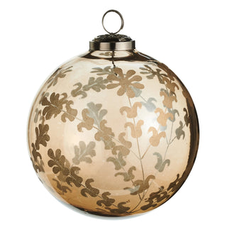 5" Etched Floral Pattern Ball Ornament