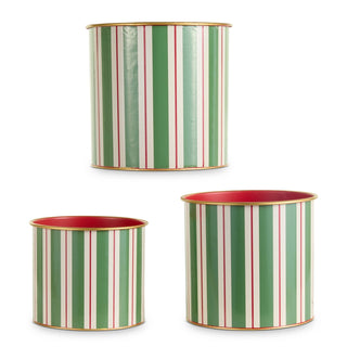 Yuletide Stripes Decorative Bucket