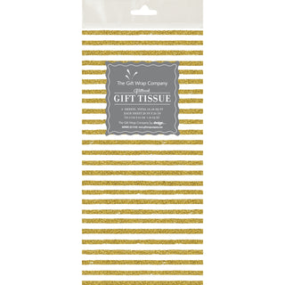 Gold Striped Glittered Tissue