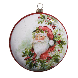 Christmas ornament with Santa Claus design on a white background
