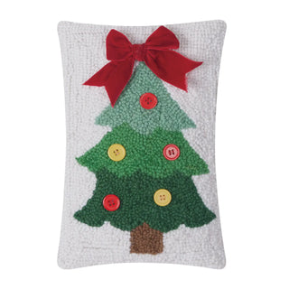 Christmas Tree Ribbon Hook Pillow