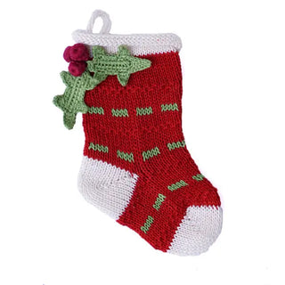 Mini Holly Stocking - Red