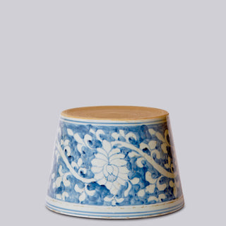 Blue and White Porcelain Floral Planter