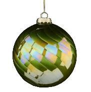 5"DIA PEARL/IRID SWIRL GLASS BALL ORNAMENT
