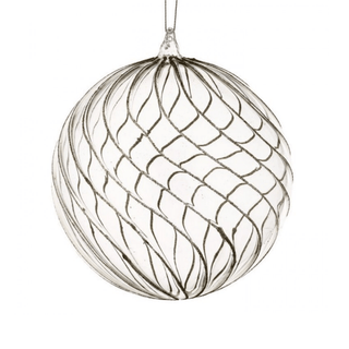 6" GLASS CHAMPAGNE OPULENT BALL ORNAMENT