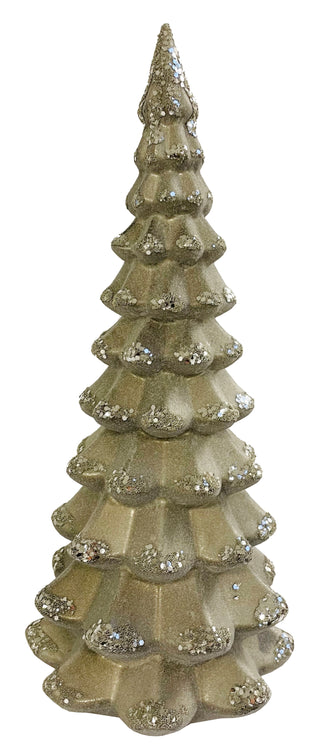 Glass Table Tree Antique Gray Silver