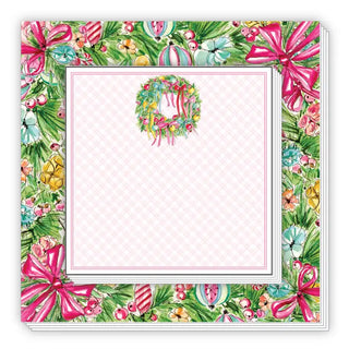 Greenery and Wreath Ornaments Pink Bows Cup Accent