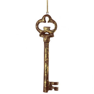 Decorative key ornament on a white background