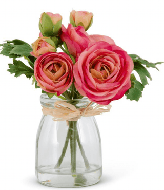 Home Accents 6.75" Pink Ranunculus in Vase