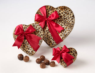 3oz 6pc Chocolate Truffles Small Leopard Heart