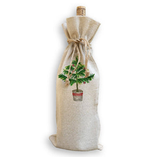 Christmas Tree In Pot: Natural Guest Towel / -