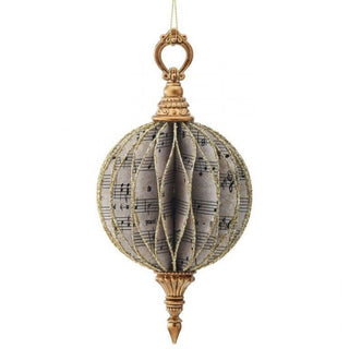 Decorative ornament with musical sheet design on a white background