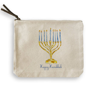 Menorah with Happy Hanukkah: Natural Guest Towel / Remove Words / -