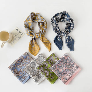 Paisley Satin Square Scarf – Yellow