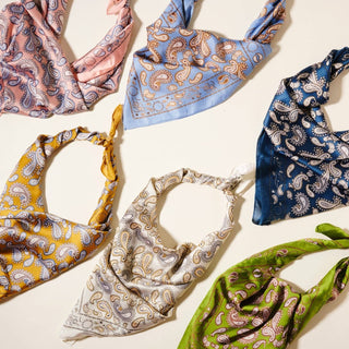 Elegant Paisley Soft Scarf | Timeless Silk-Feel Polyester Bandana: Camel / One / 5DR98090