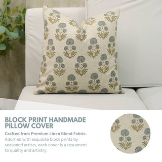 Rishi Print Pillow Blue Both Sides - 22X22