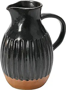 Black Stoneware Reactive Glaze Pitcher