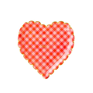 Checkered Heart Shaped Paper Plate