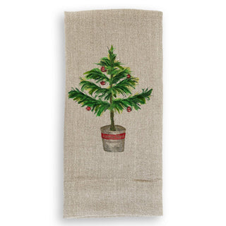 Christmas Tree In Pot: Natural Guest Towel / -