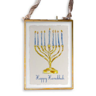 Menorah with Happy Hanukkah: Natural Guest Towel / Remove Words / -