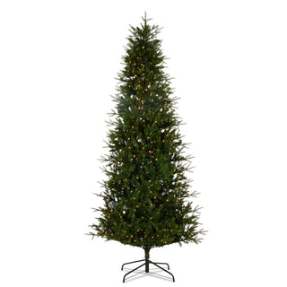9' Pre-Lit Snake Light Green Slim Spruce Tree
