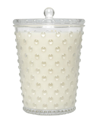 Hobnail Glass Candle - Creme Fresh