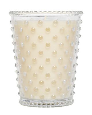 Hobnail Glass Candle - Creme Fresh