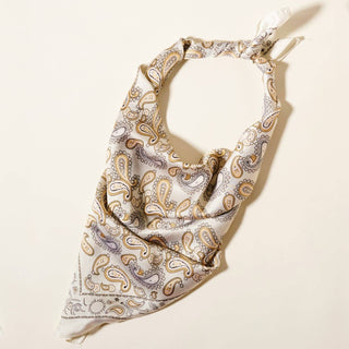 Elegant Paisley Soft Scarf | Timeless Silk-Feel Polyester Bandana: Camel / One / 5DR98090