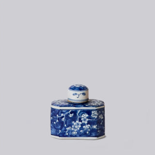 Blue & White Porcelain Plum Blossom Lidded Caddy