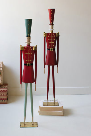 Painted Metal Christmas Soldier 35"