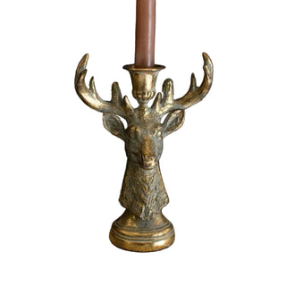 Gold Deer Resin Taper Candle Holder