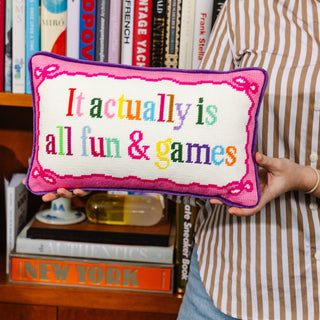 Fun And Games Needlepoint Pillow