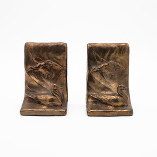 Vintage Brass Duck Bookends