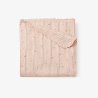 Blush Floral Organic Cotton Pointelle Baby Blanket