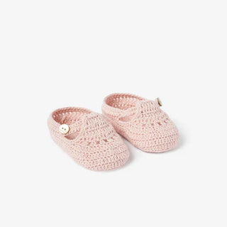 T-Strap Baby Booties - Blush 0-12M