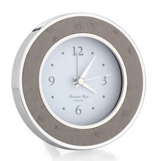 Shadow Ostrich Silver Alarm Clock