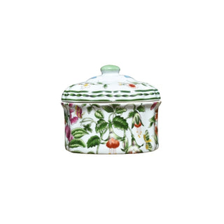 Porcelain Floral Oval Jar 6"