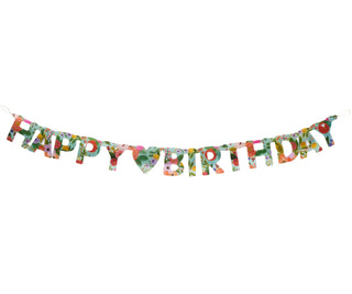 Garden Party Happy Birthday Banner