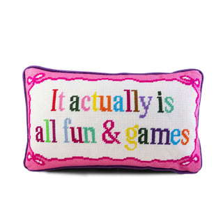 Fun And Games Needlepoint Pillow