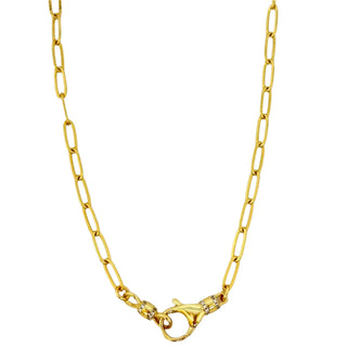 Gold Medium Paperclip Chain: 16"