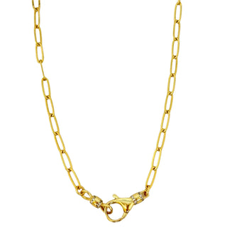 Gold Medium Paperclip Chain: 18"